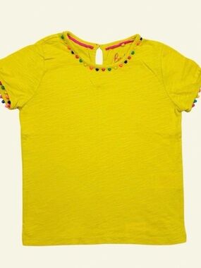 Mini Boden Yellow Pom Pom Trim Sz 7-8